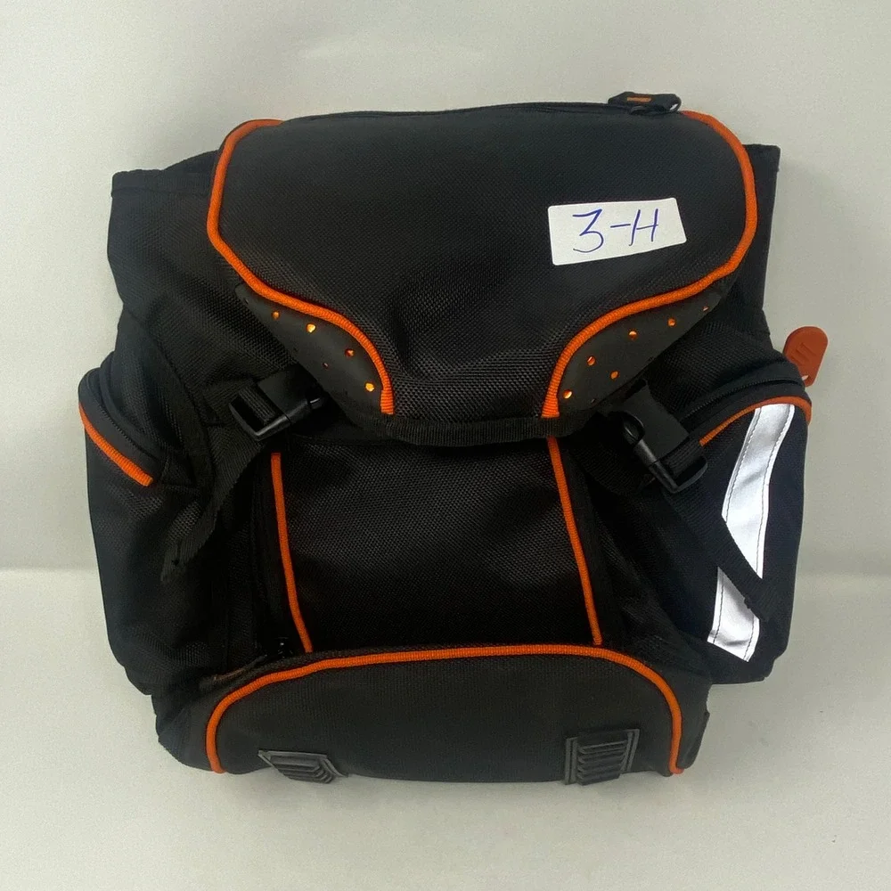 Ibera PakRak Bicycle Pannier Bag Black Orange Quick Release Commuter Bike Bag